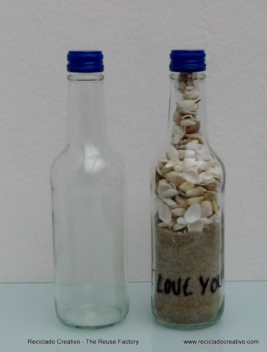 Souvenirs from holidays. Summer in a bottle. Recuerdos de las vacaciones. Verano en una botella. Reciclado Creativo. The Creative Reuse Factory
